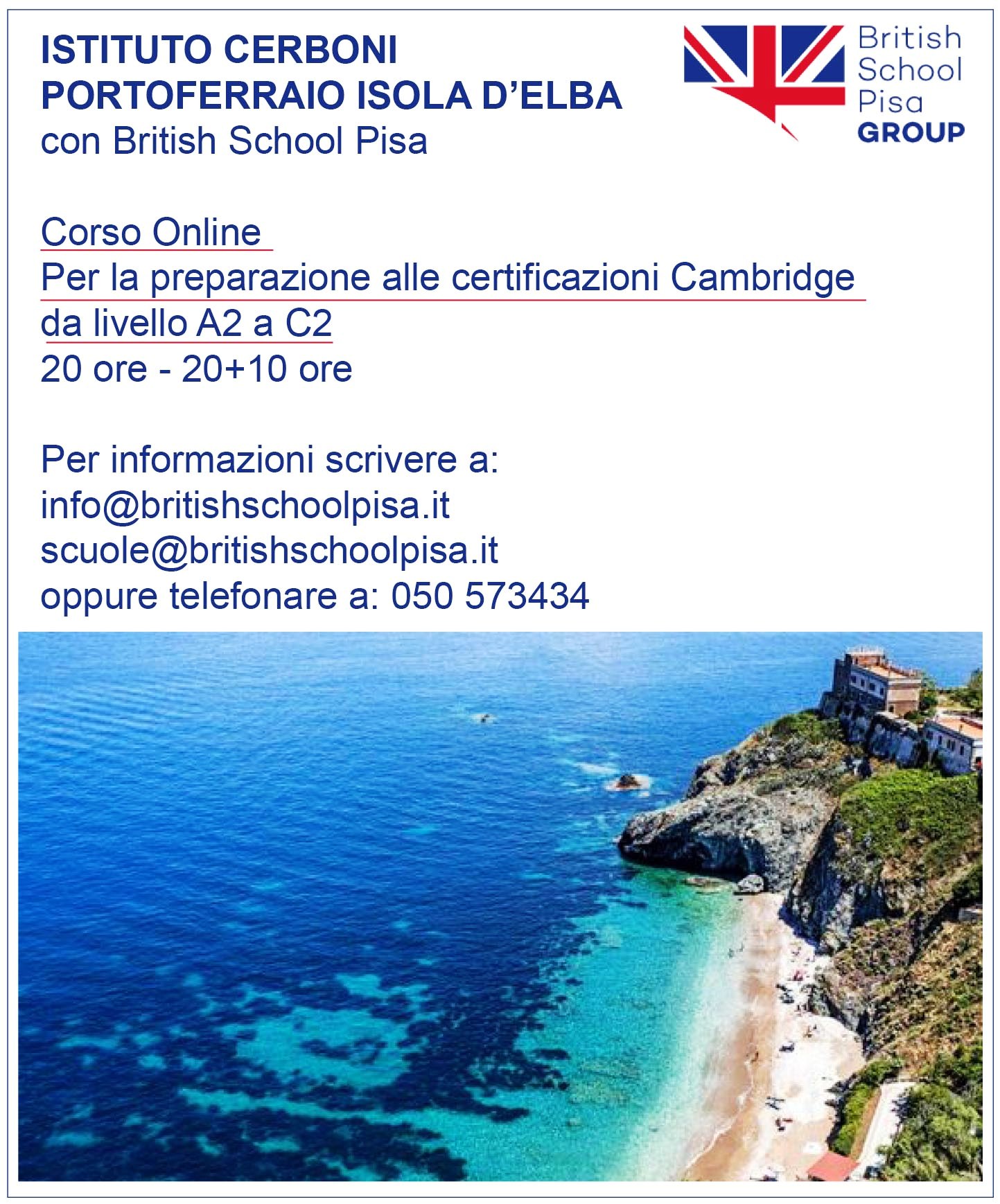 indicazioni per corsi on line lingua inglese e certificazioni british school